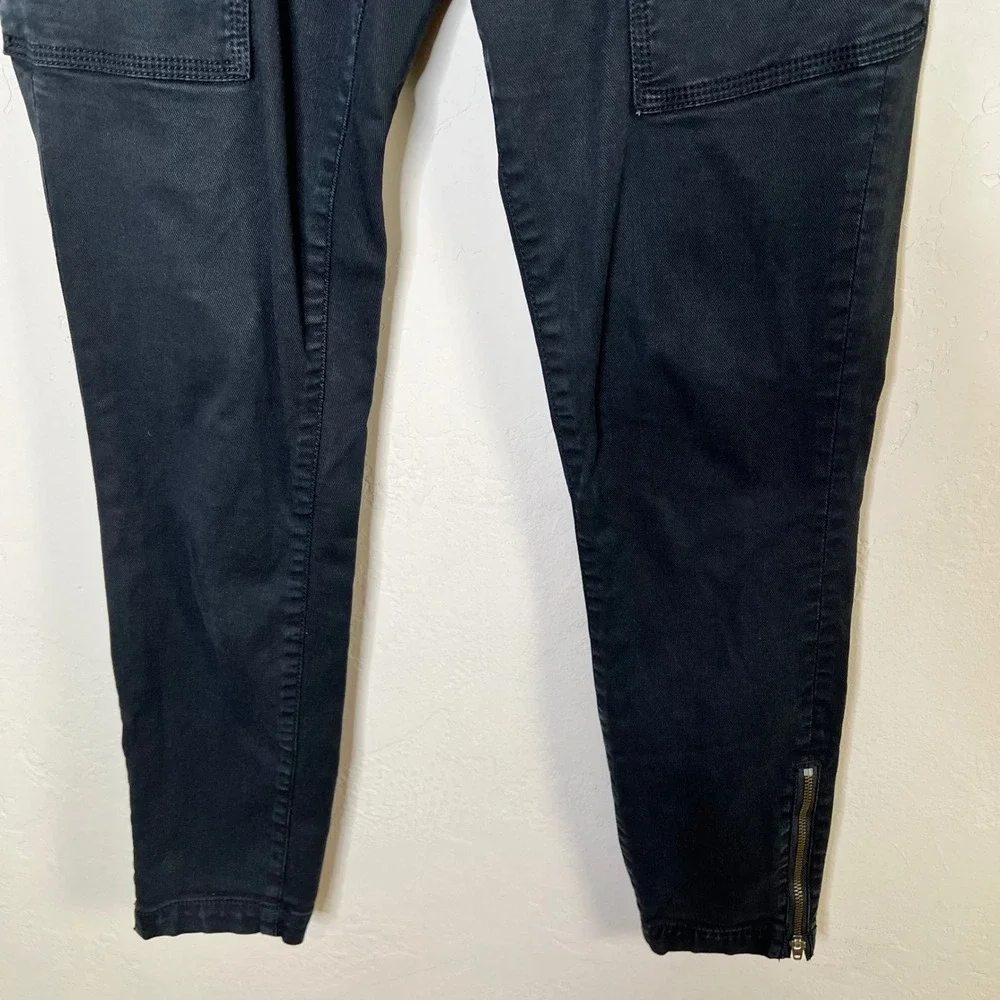 Joie Jeans Park Skinny Black Cargo Pants Ankle Zip Size 27 Utility Moto - Picture 3 of 13